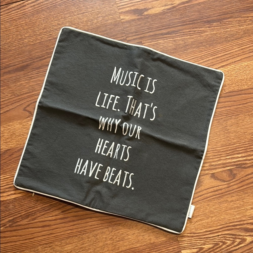 Black Cushion Cover with Quote